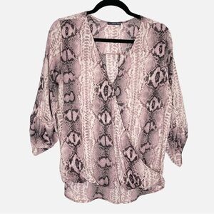 West Kei Allan surplice roll-tab high low blouse